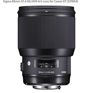 Sigma 85mm f/1.4 Lens for Canon EF - Black